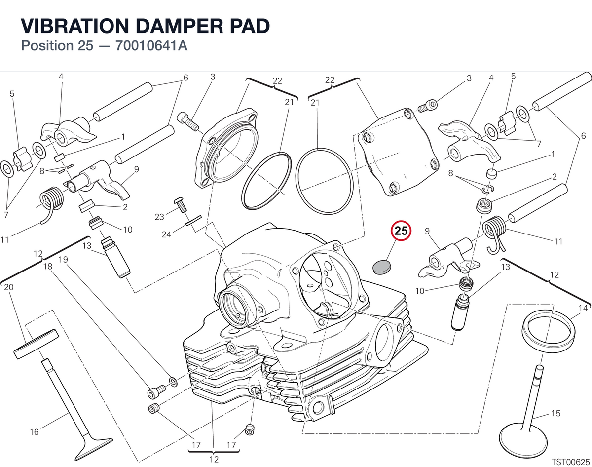 VIBRATION DAMPER PAD 70010641A diagram position