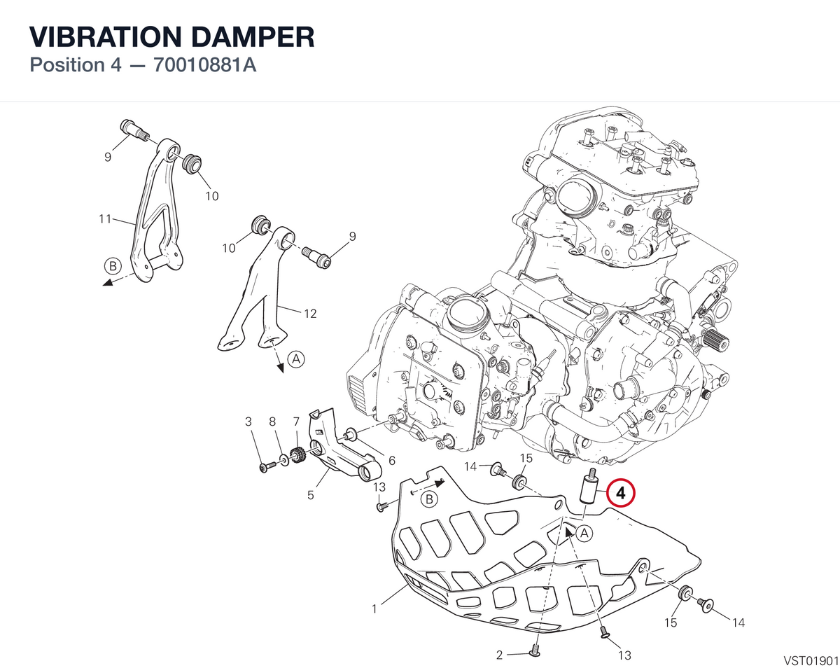 VIBRATION DAMPER 70010881A diagram position