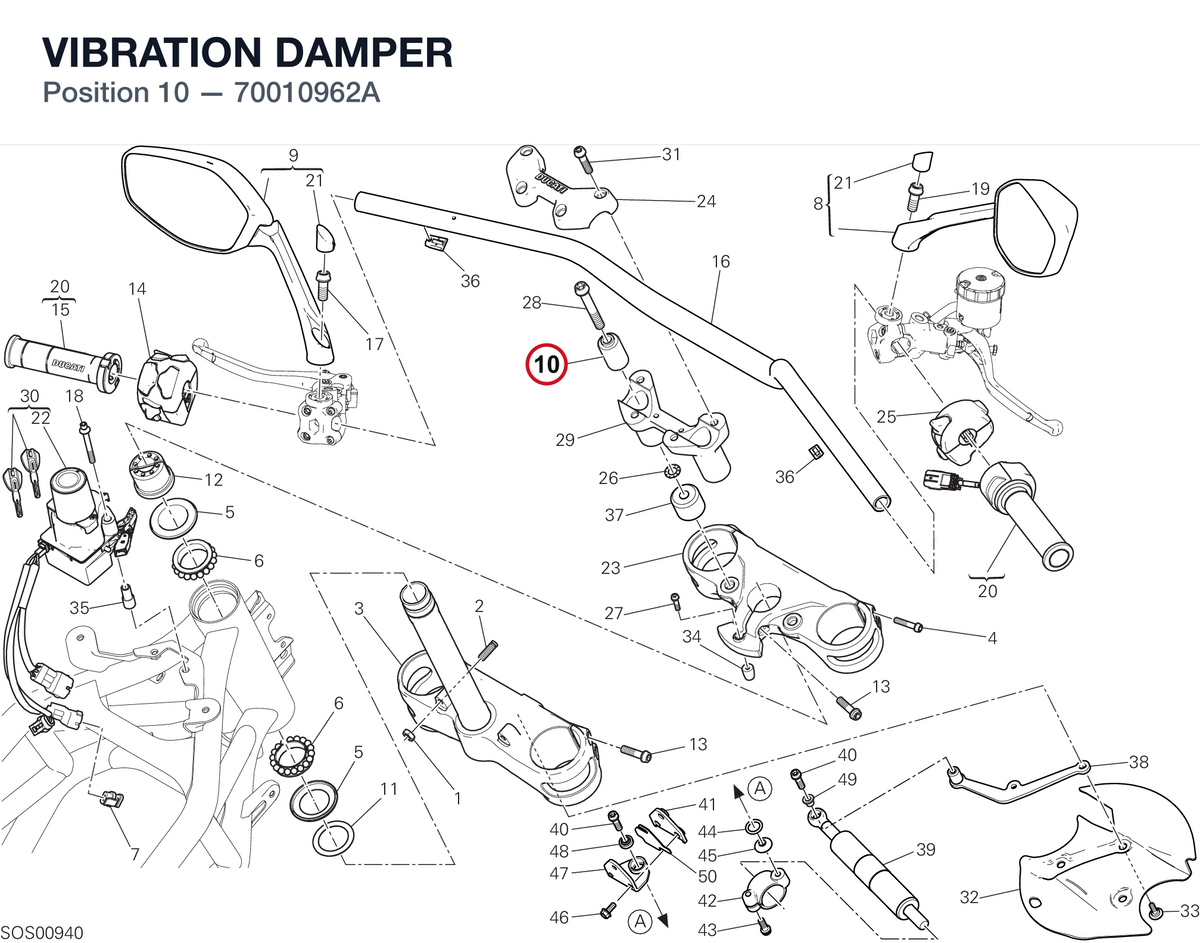 VIBRATION DAMPER 70010962A diagram position