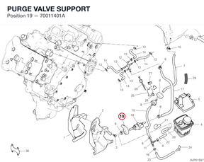 PURGE VALVE SUPPORT 70011401A diagram position