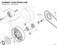 RUBBER CUSH DRIVE HUB 70011481A diagram position