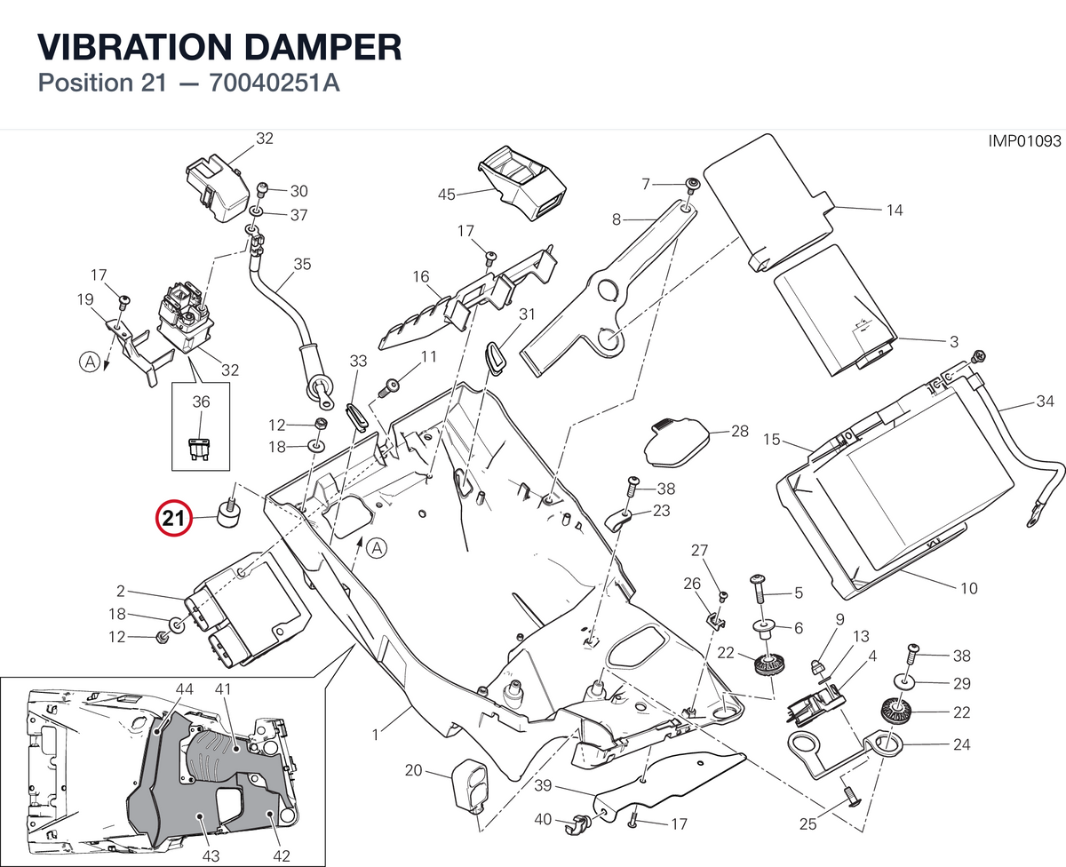 VIBRATION DAMPER 70040251A diagram position