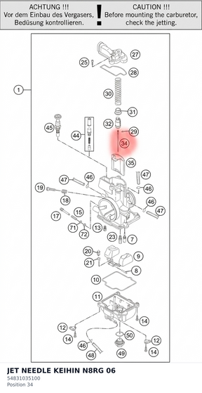 Diagram preview: JET NEEDLE KEIHIN N8RG 06 (54831035100)