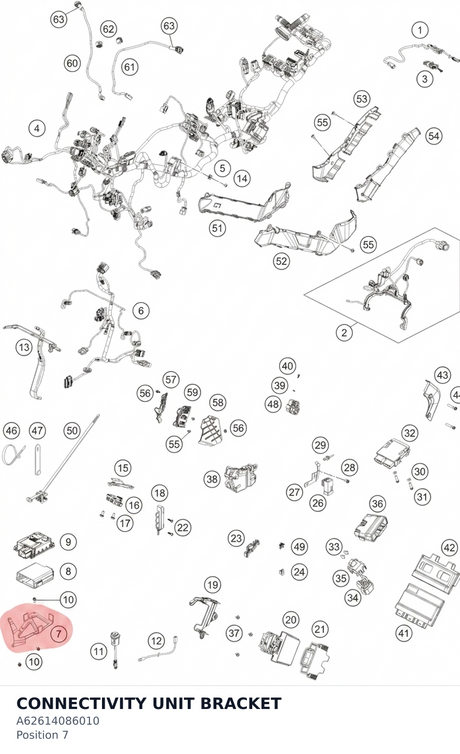 Diagram preview: CONNECTIVITY UNIT BRACKET (A62614086010)