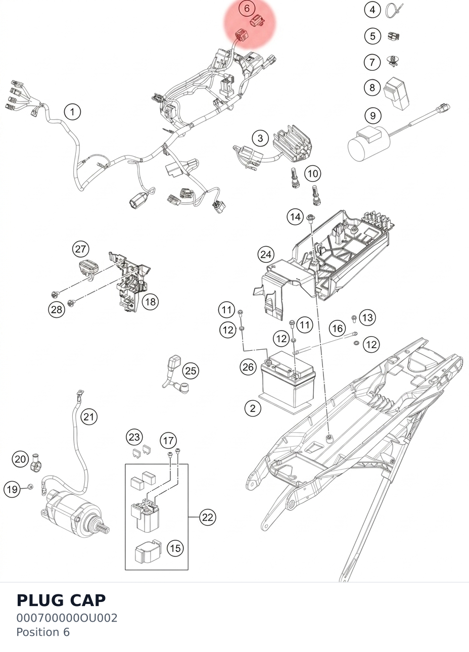 Diagram preview: PLUG CAP (000700000OU002)