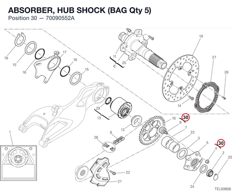 ABSORBER, HUB SHOCK (BAG Qty 5) 70090552A diagram position