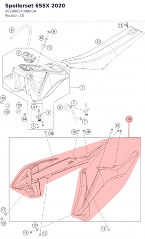 Diagram preview: Spoilerset 65SX 2020 (46308054000ABA)