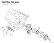 CLUTCH, ONE WAY 70140471A diagram position
