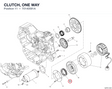 CLUTCH, ONE WAY 70140591A diagram position