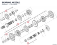 BEARING, NEEDLE 70141001A diagram position