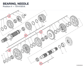BEARING, NEEDLE 70141001A diagram position