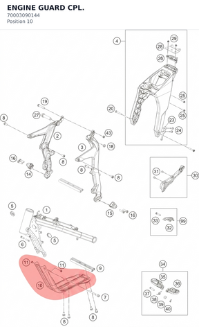 Diagram preview: ENGINE GUARD CPL. (70003090144)