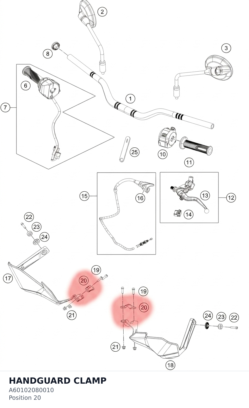 Diagram preview: HANDGUARD CLAMP (A60102080010)