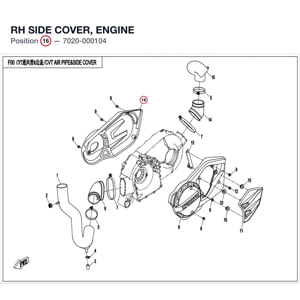 RH SIDE COVER, ENGINE product image