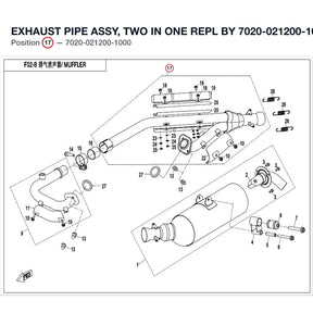 EXHAUST PIPE ASSY, TWO IN ONE REPL BY 7020-021200-10001 product image