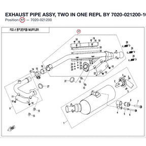 EXHAUST PIPE ASSY, TWO IN ONE REPL BY 7020-021200-1000 product image