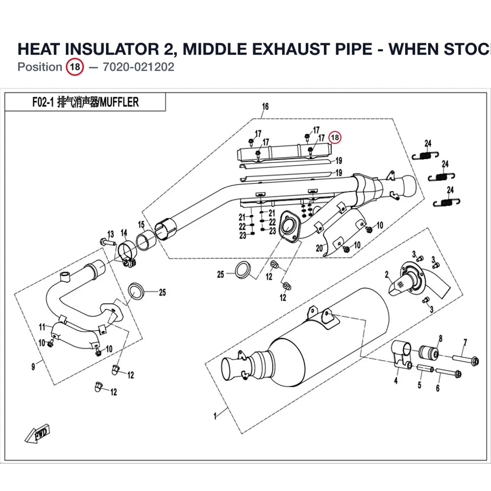 HEAT INSULATOR 2, MIDDLE EXHAUST PIPE - WHEN STOCK IS 0 THIS ITEM IS NO LONGER AVAILABLE product image