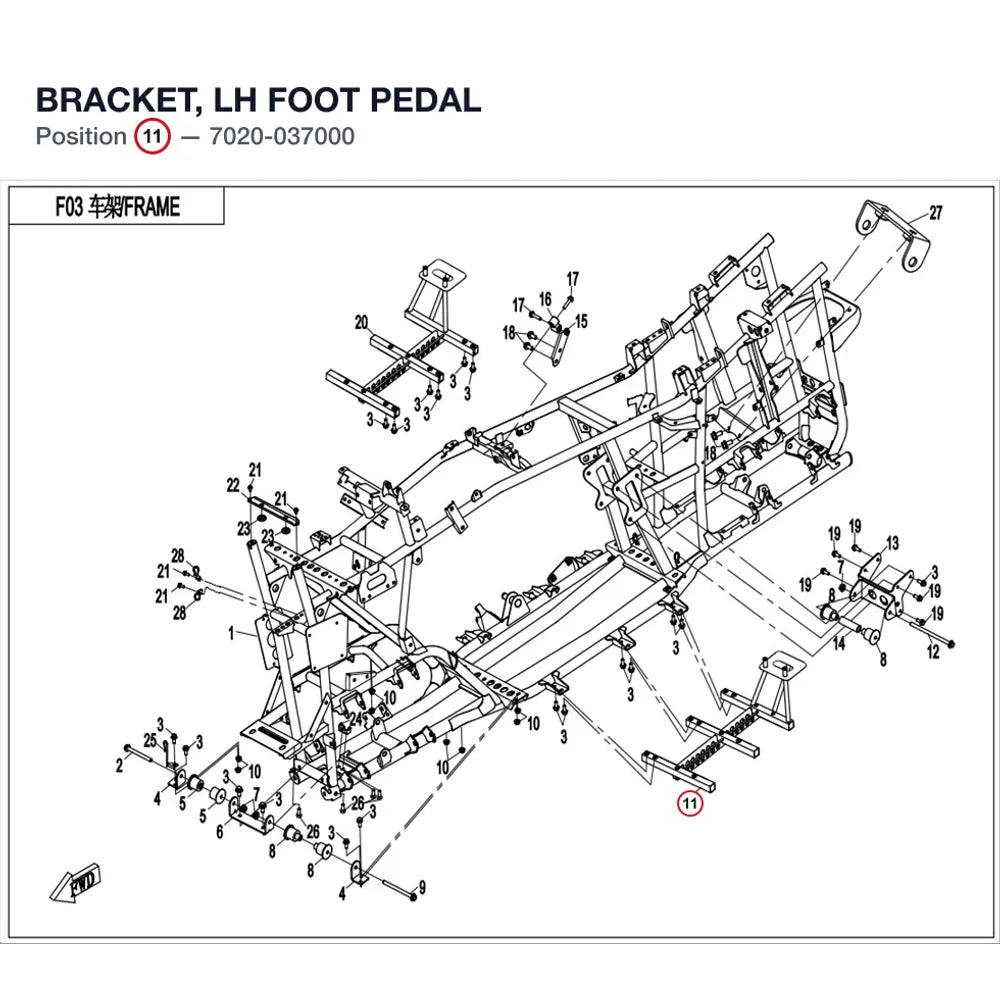 BRACKET, LH FOOT PEDAL product image