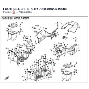 FOOTREST, LH REPL BY 7020-040205-20000 product image