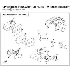 UPPER HEAT INSULATOR, LH PANEL - WHEN STOCK IS 0 THIS ITEM IS NO LONGER AVAILABLE product image