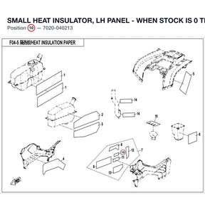 SMALL HEAT INSULATOR, LH PANEL - WHEN STOCK IS 0 THIS ITEM IS NO LONGER AVAILABLE product image