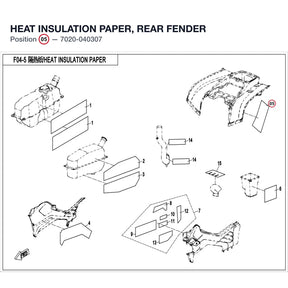 HEAT INSULATION PAPER, REAR FENDER product image
