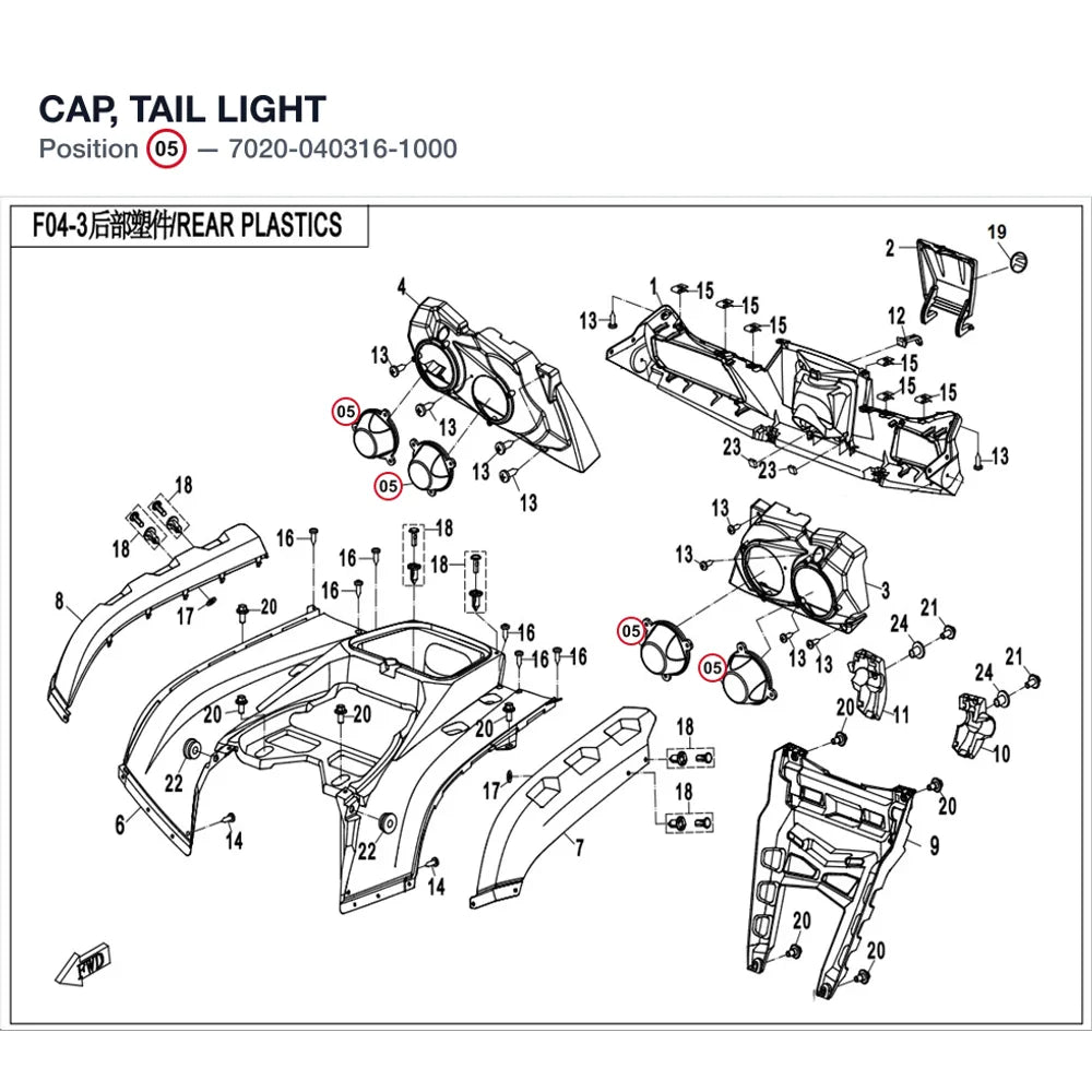 CAP, TAIL LIGHT product image