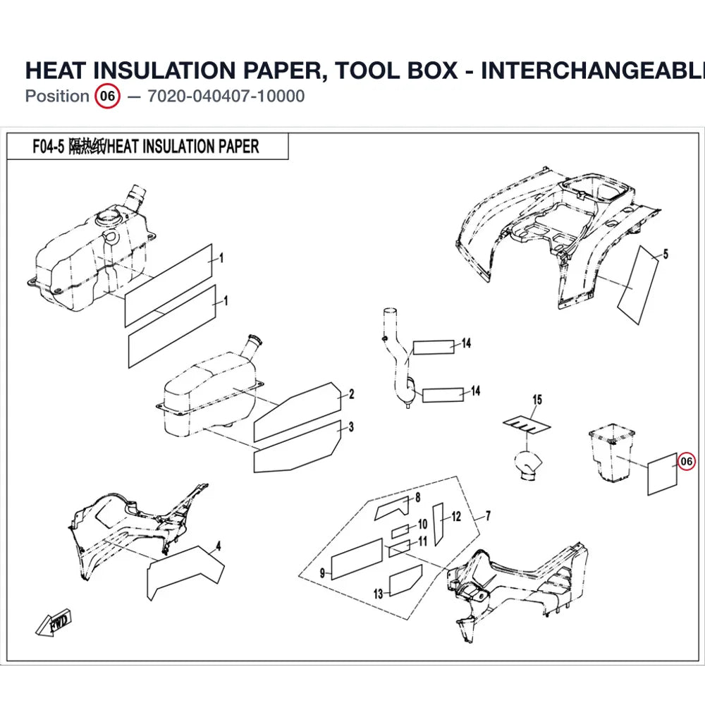 HEAT INSULATION PAPER, TOOL BOX - INTERCHANGEABLE 7020-040407 -WHEN STOCK IS 0 - NO LONGER AVAILABLE product image