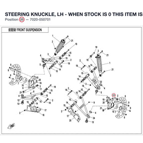 STEERING KNUCKLE, LH - WHEN STOCK IS 0 THIS ITEM IS NO LONGER AVAILABLE product image