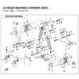LH REAR BEARING CARRIER ASSY, product image