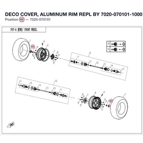 DECO COVER, ALUMINUM RIM REPL BY 7020-070101-1000 product image