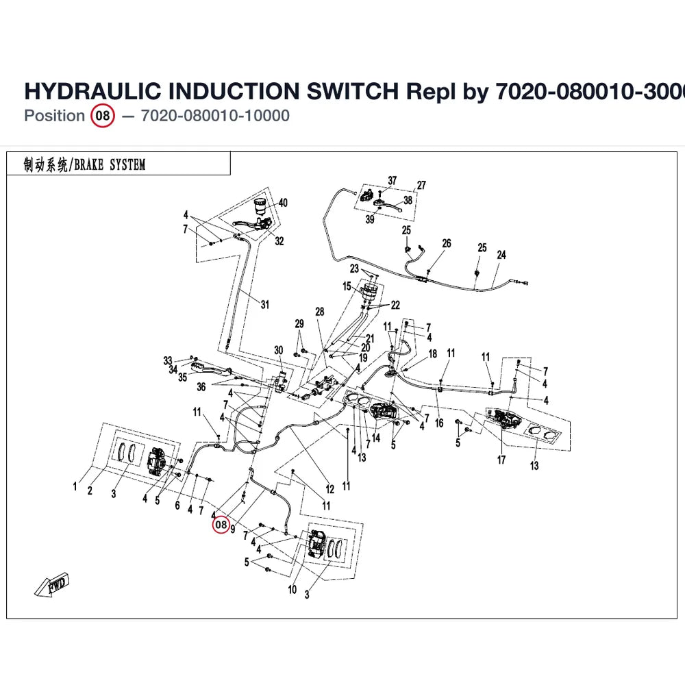 HYDRAULIC INDUCTION SWITCH Repl by 7020-080010-30000 product image
