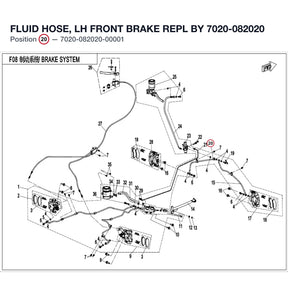 FLUID HOSE, LH FRONT BRAKE REPL BY 7020-082020 product image