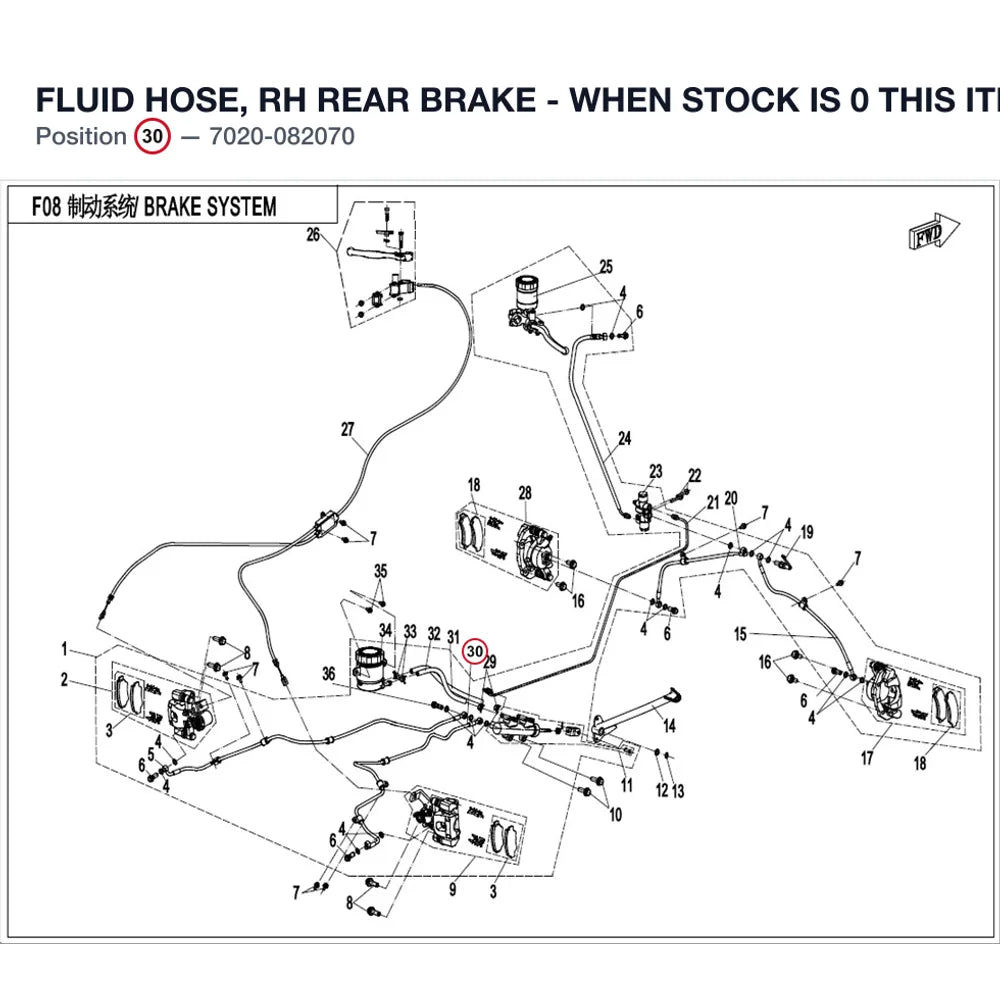 FLUID HOSE, RH REAR BRAKE - WHEN STOCK IS 0 THIS ITEM IS NO LONGER AVAILABLE product image