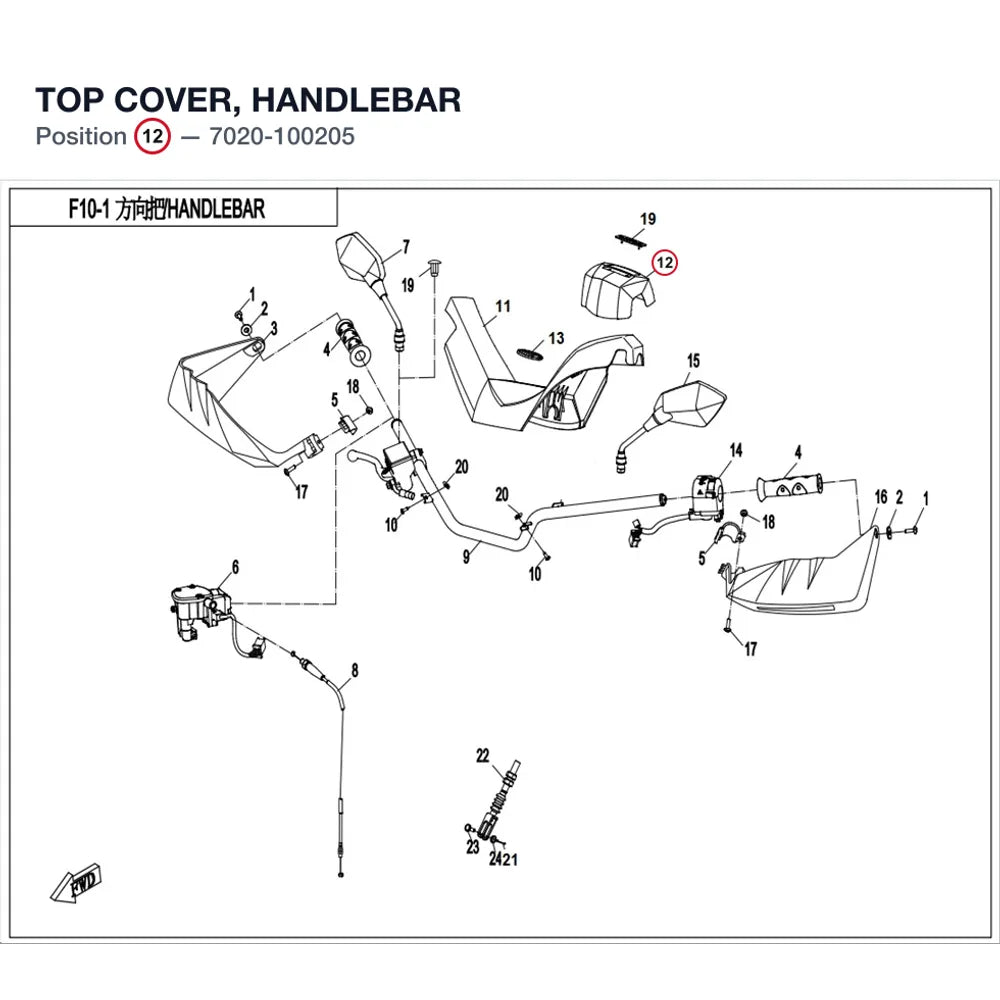 TOP COVER, HANDLEBAR product image