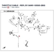 THROTTLE CABLE - REPL BY 9AWV-100500-2B00 product image