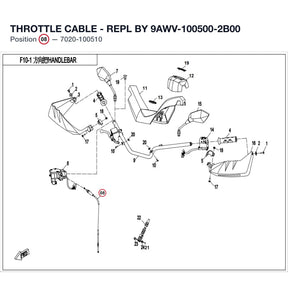 THROTTLE CABLE - REPL BY 9AWV-100500-2B00 product image