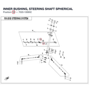 INNER BUSHING, STEERING SHAFT SPHERICAL product image