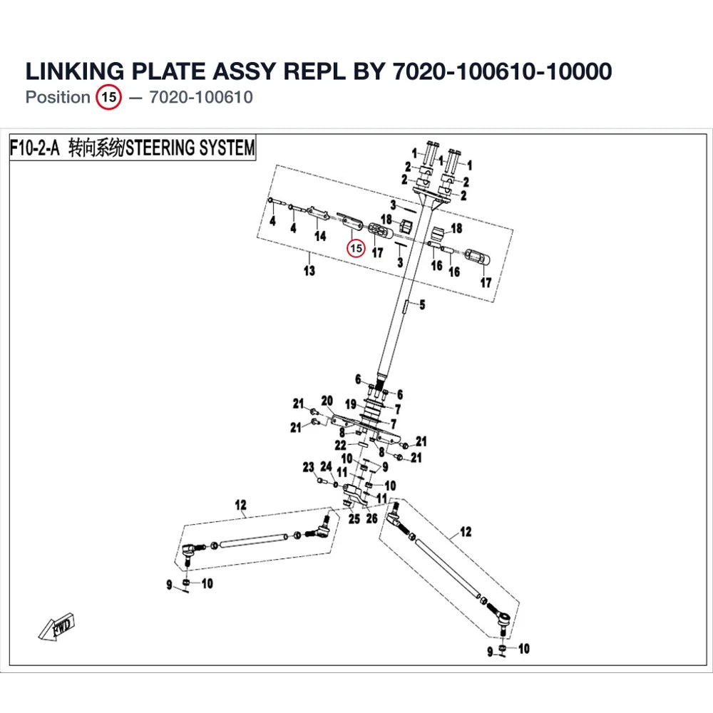 LINKING PLATE ASSY REPL BY 7020-100610-10000 product image