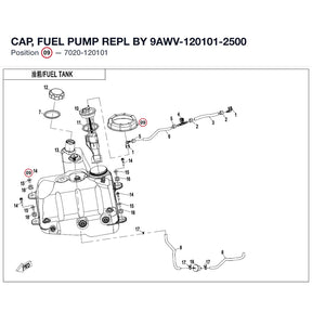 CAP, FUEL PUMP REPL BY 9AWV-120101-2500 product image