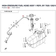 HIGH-PRESSURE FUEL HOSE ASSY 1 REPL BY 7020-120210-2000 product image