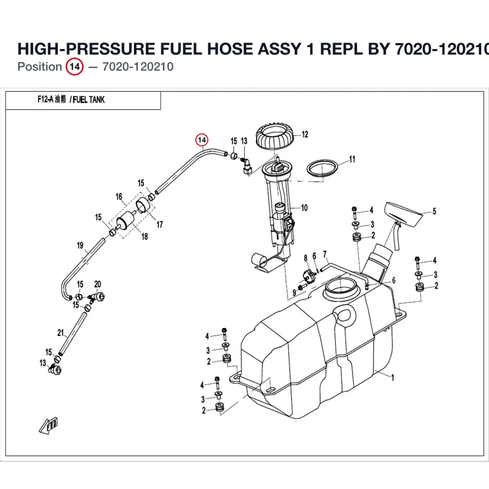 HIGH-PRESSURE FUEL HOSE ASSY 1 REPL BY 7020-120210-2000 product image