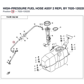 HIGH-PRESSURE FUEL HOSE ASSY 2 REPL BY 7020-120220-2000 product image