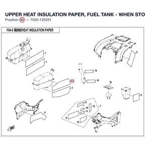 UPPER HEAT INSULATION PAPER, FUEL TANK - WHEN STOCK IS 0 THIS ITEM IS NO LONGER AVAILABLE product image