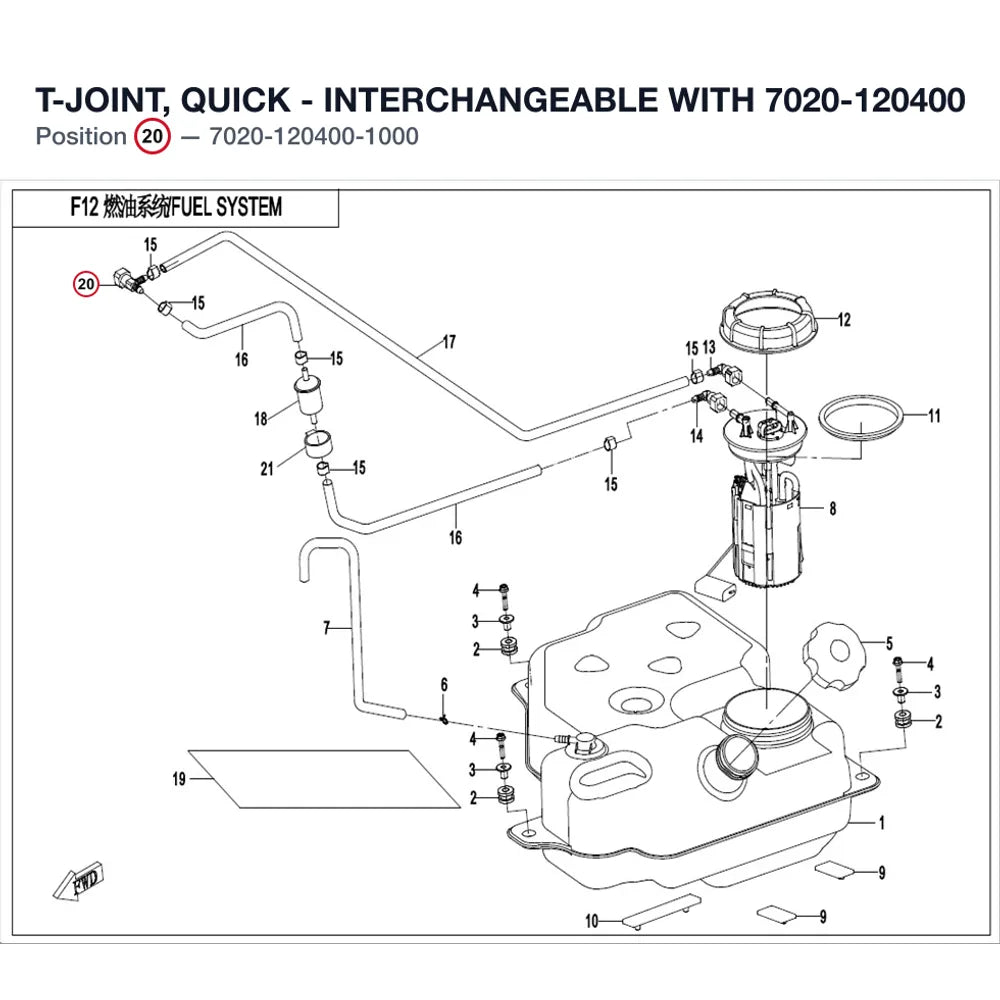 T-JOINT, QUICK - INTERCHANGEABLE WITH  7020-120400 product image