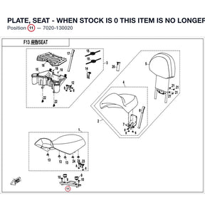 PLATE, SEAT - WHEN STOCK IS 0 THIS ITEM IS NO LONGER AVAILABLE product image