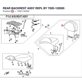 REAR BACKREST ASSY REPL BY 7020-132000 product image