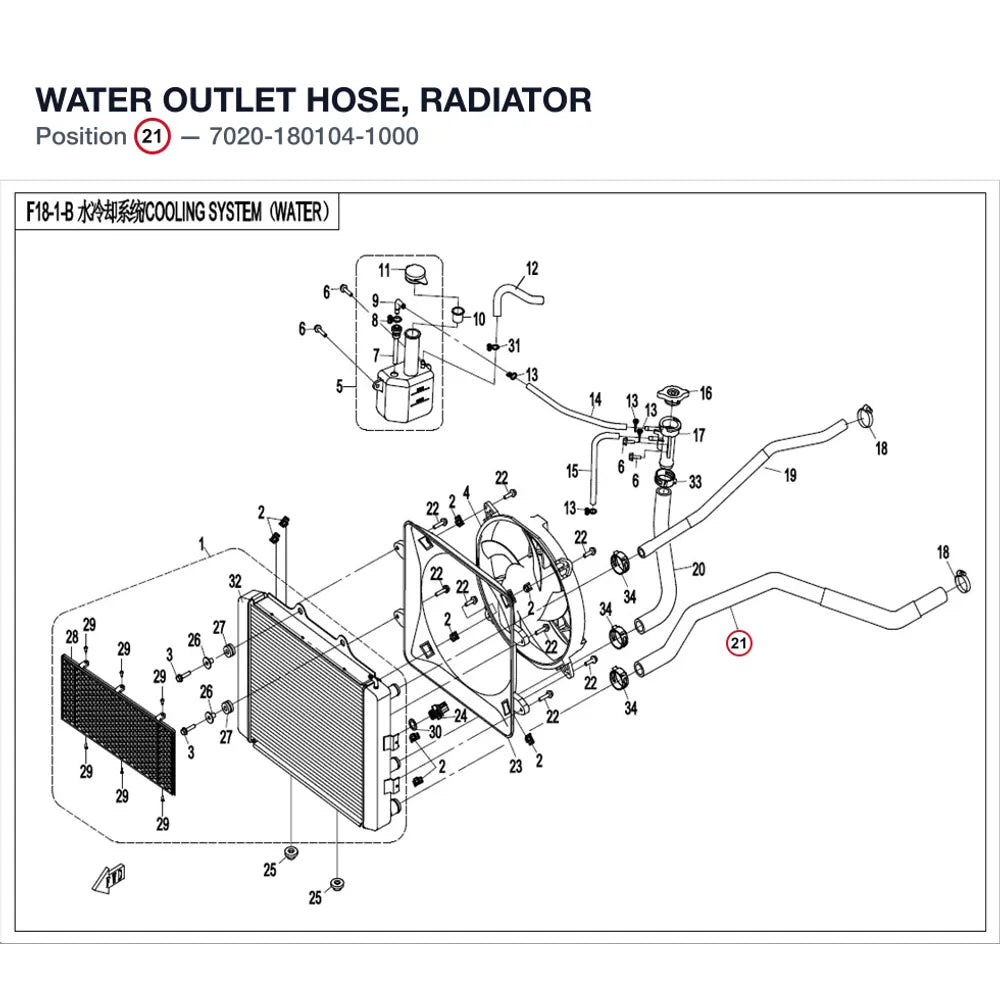 WATER OUTLET HOSE, RADIATOR product image