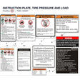 INSTRUCTION PLATE, TIRE PRESSURE AND LOAD product image