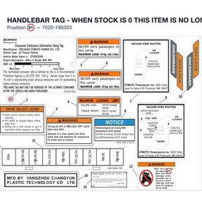 HANDLEBAR TAG - WHEN STOCK IS 0 THIS ITEM IS NO LONGER AVAILABLE product image